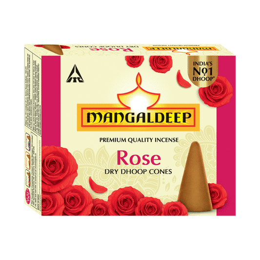 Mangaldeep Rose Dry Dhoop Cones - 25g