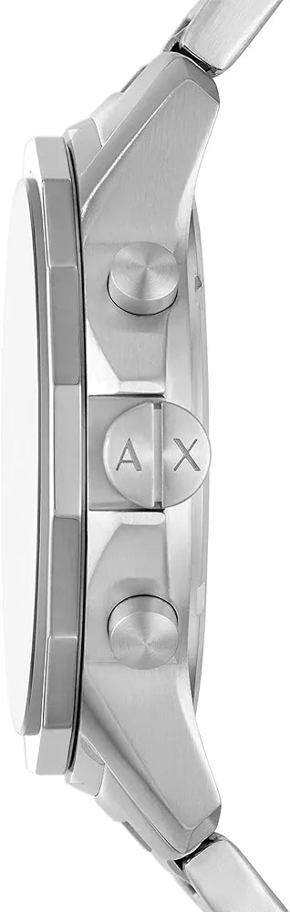 Armani Exchange Stainless Steel Analog Black Dial Men Watch-Ax1720, Silver Band