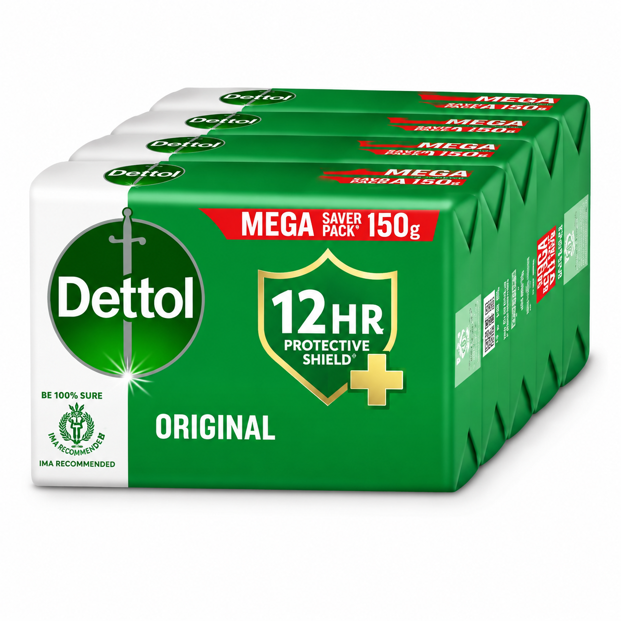 Dettol Original Bathing Bar Soap - 150g (Pack of 5)