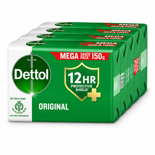 Dettol Original Bathing Bar Soap - 150g (Pack of 5)