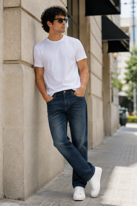 LEVI'S Mens 505 Mid Rise Straight Fit Cotton Stretch Blend Jeans