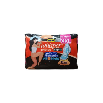 Whisper Choice Overnight Sanitary Pad For Women With Wings - XXL 6 Pads