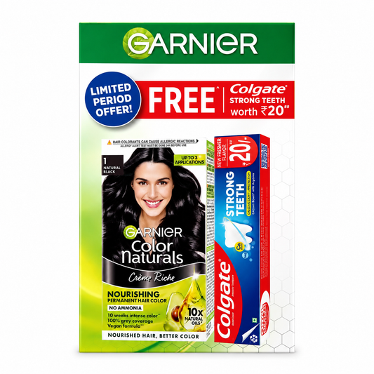 Garnier Color Naturals Hair Colour (Natural Black)35ml + 30g (Set of 1)