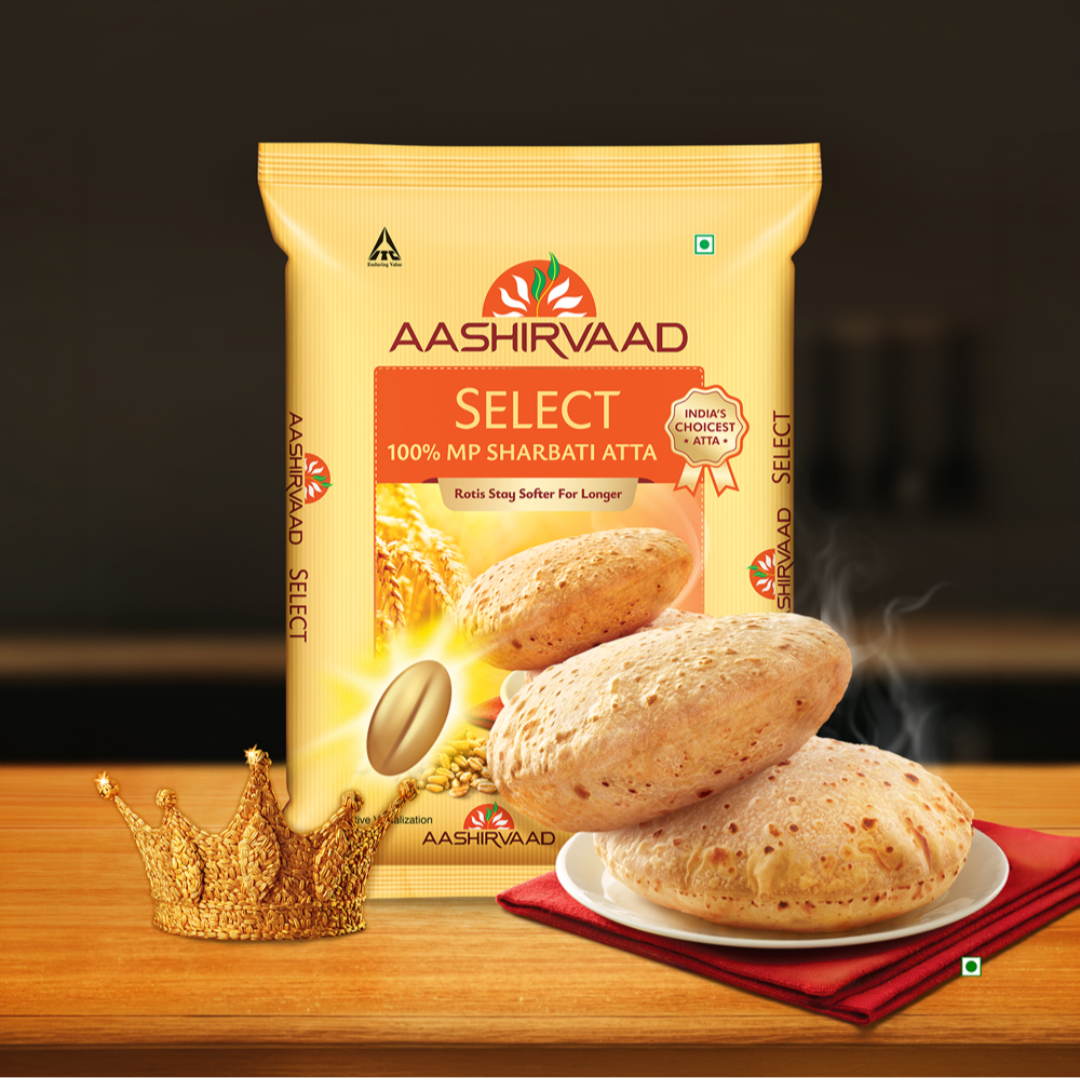 Aashirwad Select 100% MP Sharbati Atta - 5kg