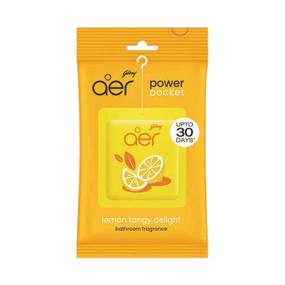 Godrej Aer Power Pocket Lemon Tangy Delight Bathroom Fragrance 10 Gm