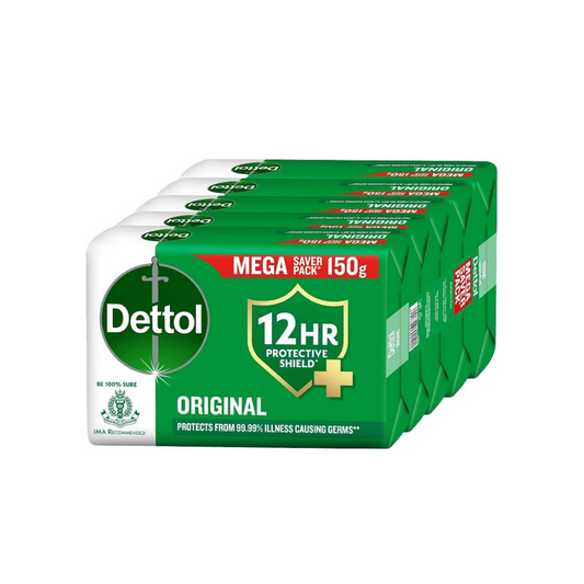 Dettol Original Bathing Soap Bar - (150g × 4)