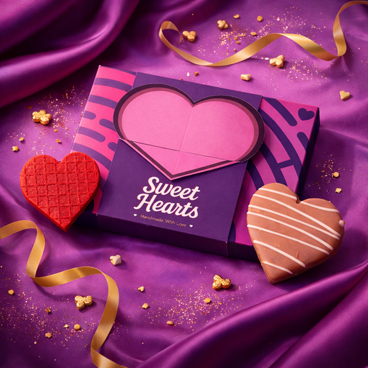 Sweet Hearts - Valentine's Day Gift Box - Pack of 6 Heart Shaped Treats