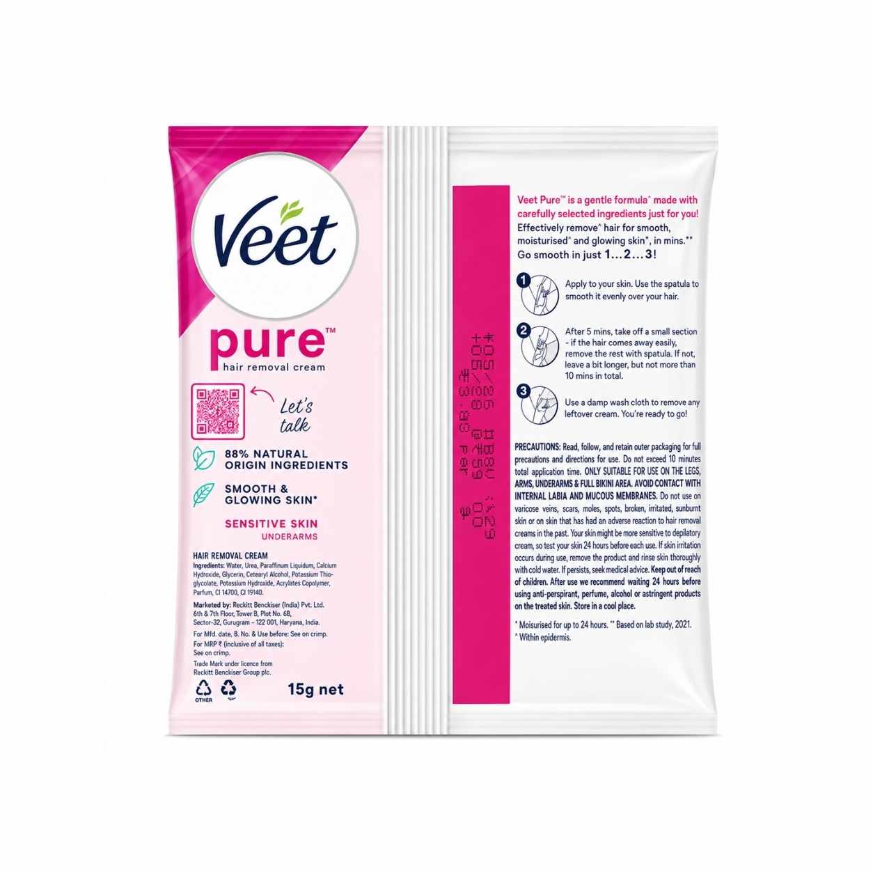 Veet Pure Hair Removal Cream - 15g Net