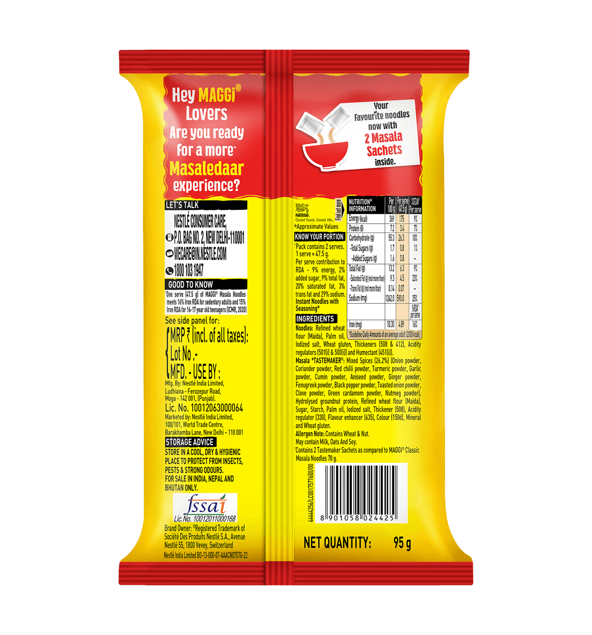 Maggie Double Masala Noodles - 95g