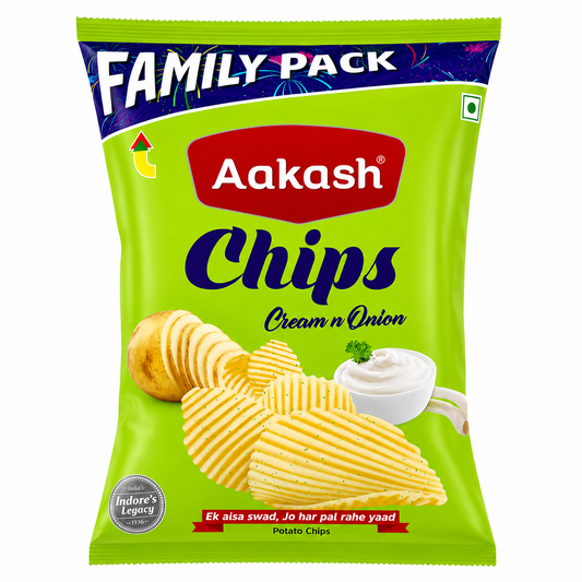 Aakash Cream & Onion Chips - 42g