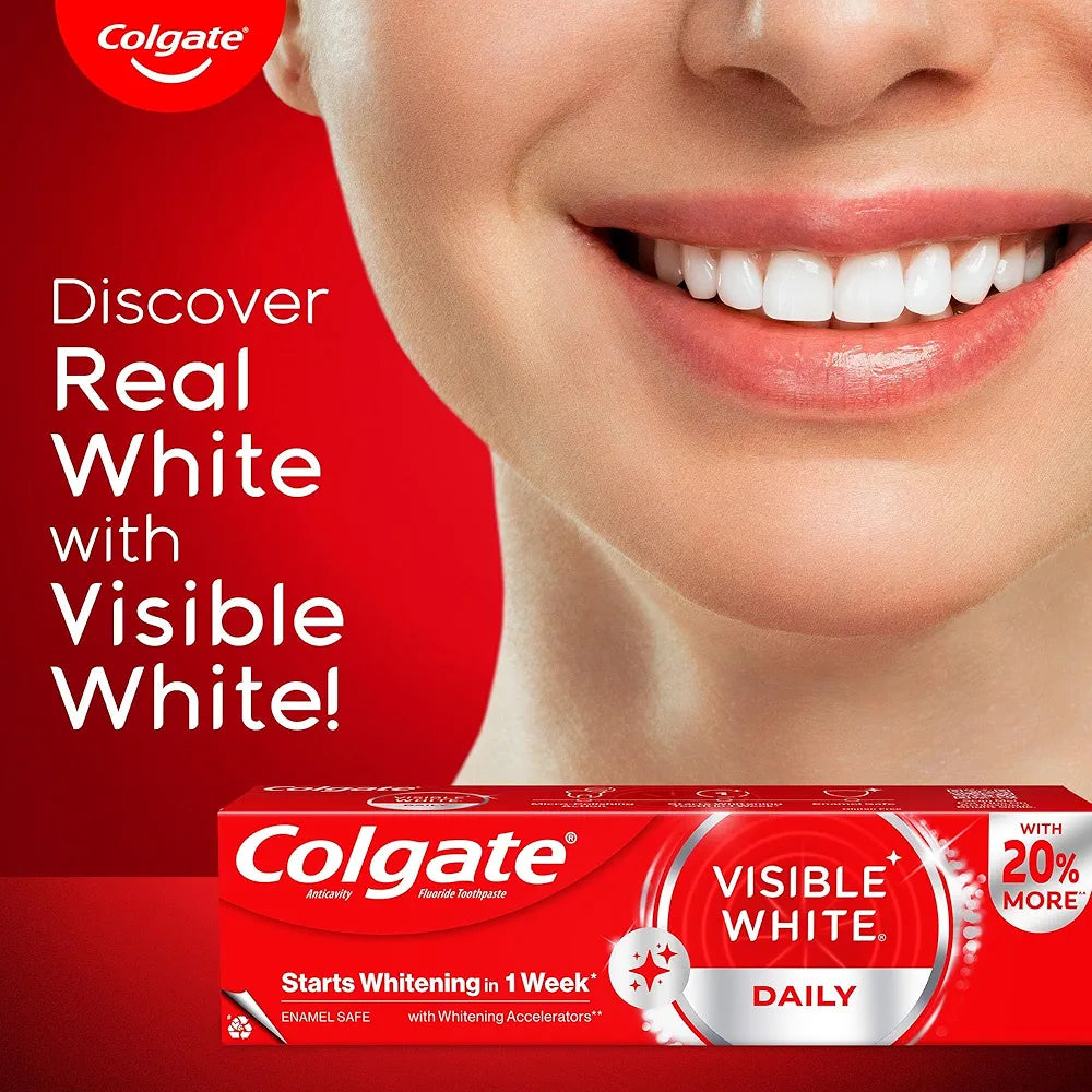 Colgate Visible White Toothpaste Teeth Whitening Saver Pack (240g)
