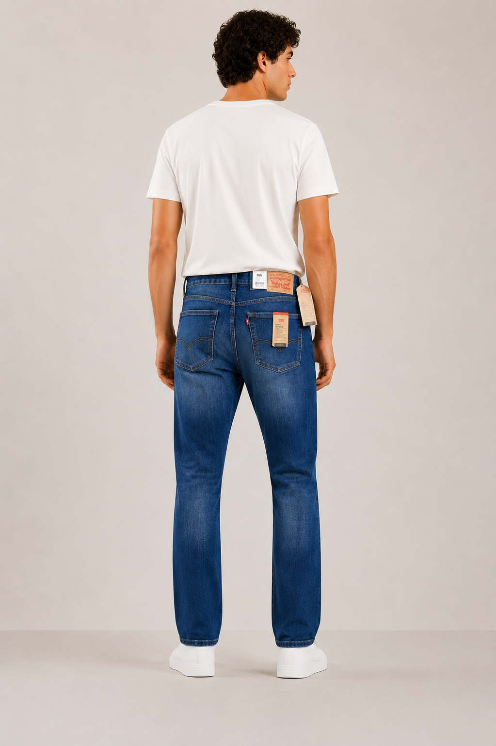 Levis Mens 505 Mid Rise Straight Fit Cotton Stretch Blend Jeans