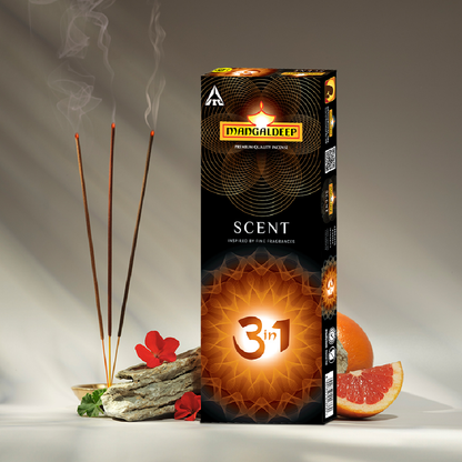 Mangaldeep 3 in 1 Scent Incense Sticks / Agarbatti - 14g